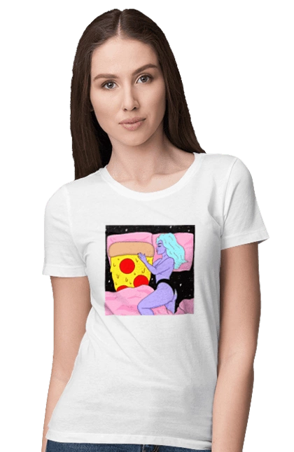 Purple Girl And Pizza