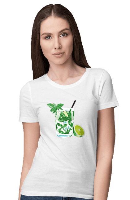 Women`s t-shirt with prints Mojito And Lemon Drink. Drink, lemon, mojito. 2070702