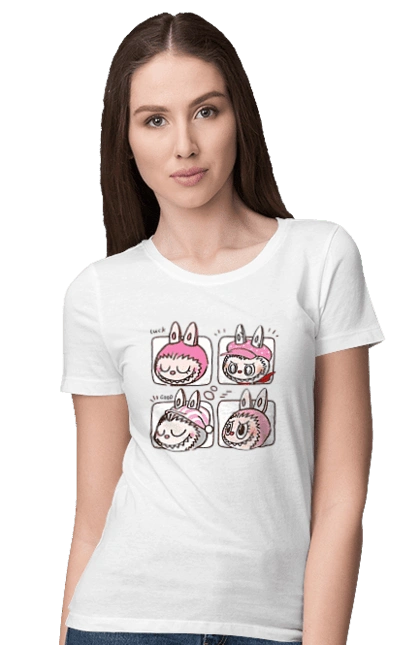 Women`s t-shirt with prints Labubu. Labubu, toys, weird cute. 2070702
