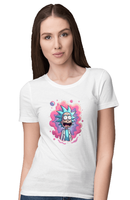 Футболка жіноча з принтом "Рік та Морті". Rick and morty, мультфільм, наукова фантастика, пригоди, рік, рік і морті, трагікомедія, чорний гумор. 2070702