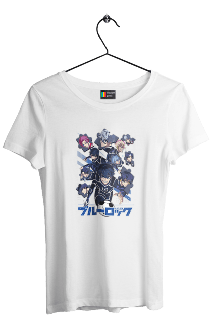 Women's t-shirt with prints Blue Lock. Anime, blue lock, blue prison, manga, sport, sports anime. 2070702