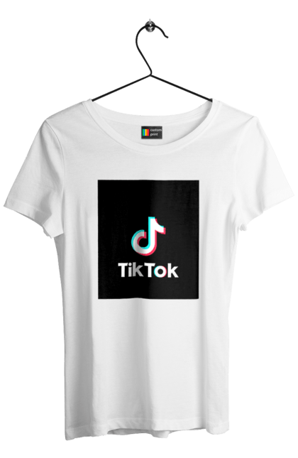 Футболка жіноча з принтом "TikTok". 2022, tiktok, актуально, модно, футболка. CustomPrint.market