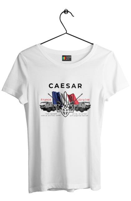 Футболка жіноча з принтом "Caesar (France)". Caesar, залужний, зброя. futbolka.stylus.ua