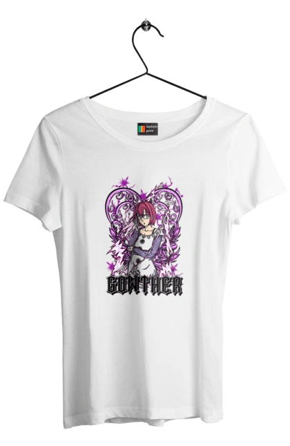 Women`s t-shirt with prints Seven Deadly Sins Gowther. Adventures, anime, comedy, fantasy, gowther, manga, seven deadly sins. 2070702