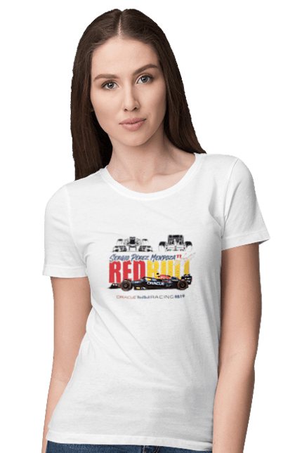 Women's t-shirt with prints Red Bull Racing RB19. Auto, automobile, bolide, car, formula 1, race, red bull, sport. 2070702