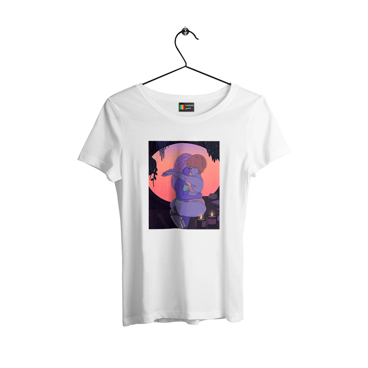 Purple Girls Hugging