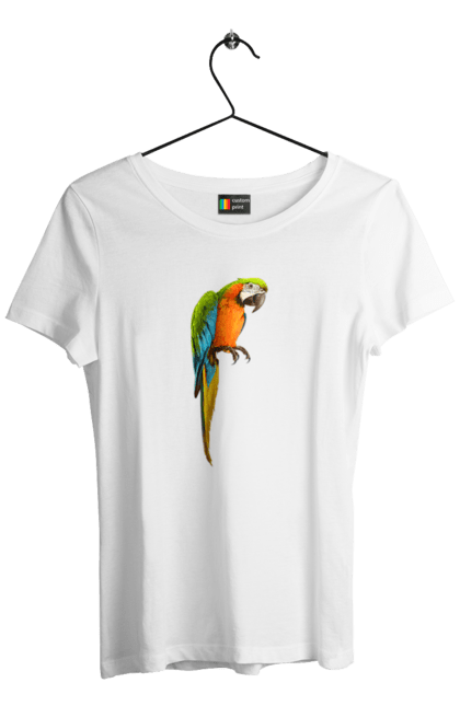 Футболка женская с принтом Просто Попугай. Попугай, птичка. 2070702