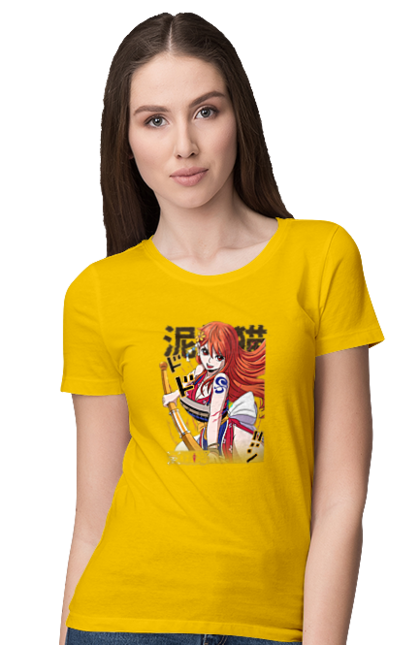 Women's t-shirt with prints One Piece Nami. Anime, cat burglar, manga, nami, one piece, straw hat pirates. 2070702