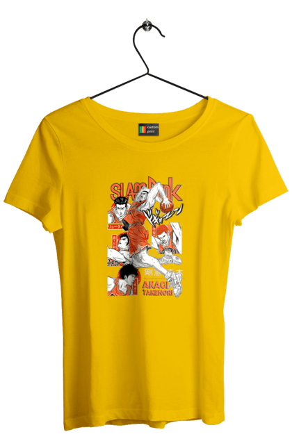 Women's t-shirt with prints Slam Dunk Takenori Akagi. Anime, basketball, comedy, manga, school, shonen, slam dunk, sports anime, takenori akagi. 2070702