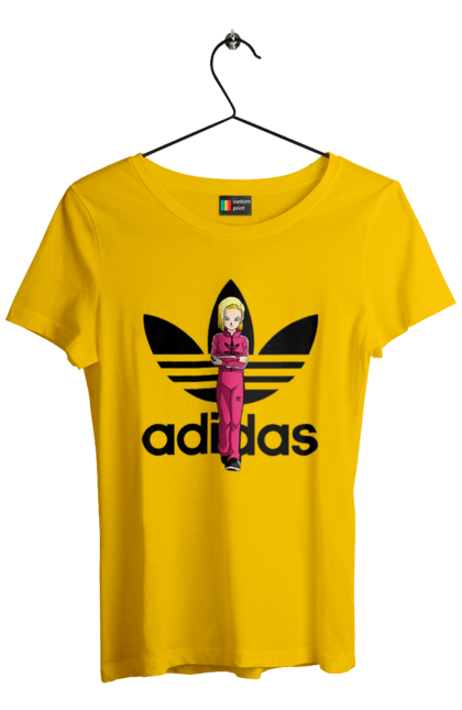 Футболка жіноча з принтом "Adidas Андроїд 18". Adidas, android 18, dragon ball, адідас, андроїд 18, аніме, вбивця, кіборг, манга, перли дракона. 2070702