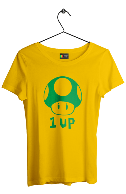 Women's t-shirt with prints 1UP Mario. Character, game, mario, mario bros, nintendo. 2070702