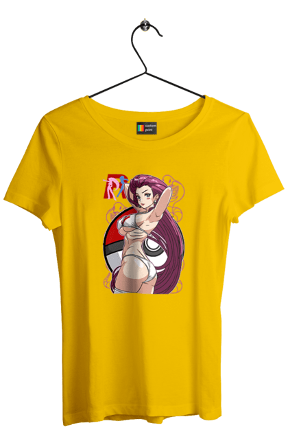 Women's t-shirt with prints Pokemon Jessie. Anime, games, jessie, nintendo, pokemon, pokemon go, r command, team rocket. 2070702