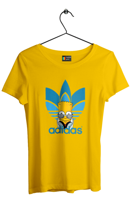 Футболка жіноча з принтом "Adidas Барт". Adidas, bart, адідас, барт, мультфільм, серіал, сімпсон. 2070702