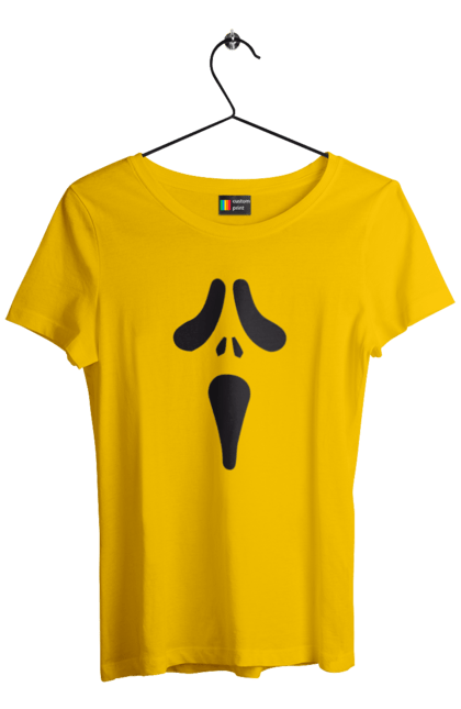 Women's t-shirt with prints Halloween pumpkin face. Costume, halloween, holiday, october, october 31, pumpkin, scary, sweets, trick or treat. 2070702