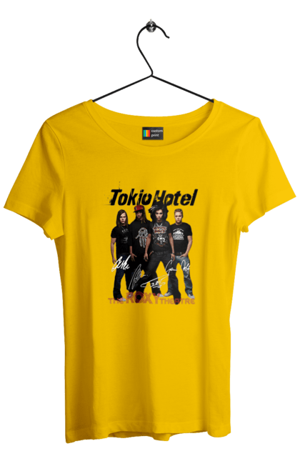 Футболка жіноча з принтом "Tokio Hotel". Tokio hotel, альтернативний рок, група, електронік рок, музика, пауер піп, піп, поп рок, рок. 2070702