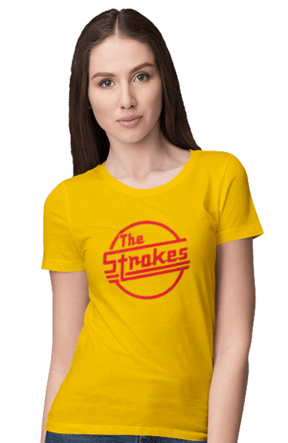 Футболка женская с принтом The Strokes. Strokes, альтернативный рок, гаражный рок, группа, инди, инди-рок, музыка, постпанк-ривайвл, рок. 2070702