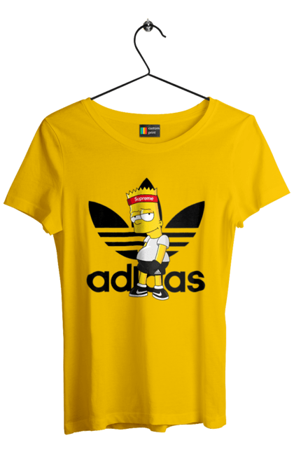 Футболка жіноча з принтом "Adidas Барт". Adidas, bart, адідас, барт, мультфільм, серіал, сімпсон. 2070702