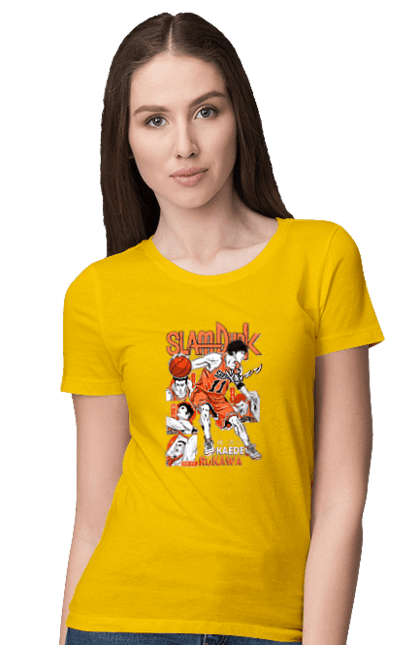 Women's t-shirt with prints Slam Dunk Kaede Rukawa. Anime, basketball, comedy, kaede rukawa, manga, school, shonen, slam dunk, sports anime. 2070702