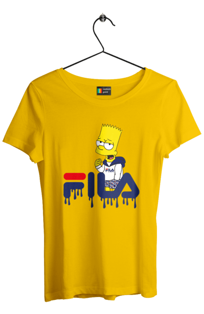 Футболка жіноча з принтом "Барт FILA". Bart, simpsons, барт, сімпсон, спорт, спортивний одяг. 2070702