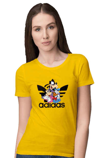 Women's t-shirt with prints Adidas Mickey Mouse. Adidas, cartoon, disney, mickey, mickey mouse. 2070702