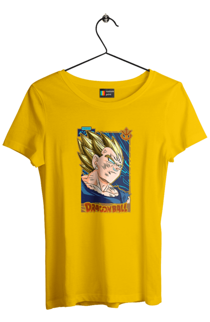 Футболка жіноча з принтом "Перли дракона Вегета". Anime, dragon ball, goku, majin vegeta, manga, vegeta, аніме, вегета, манга, перли дракона. 2070702