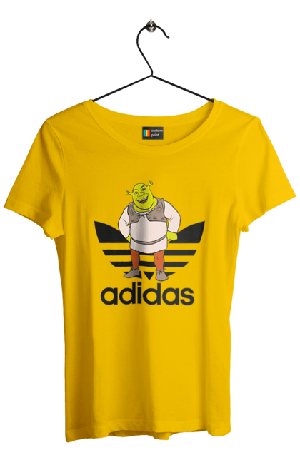 Футболка жіноча з принтом "Adidas Шрек". Adidas, shrek, адідас, мульт, мультфільм, огр, шрек. 2070702