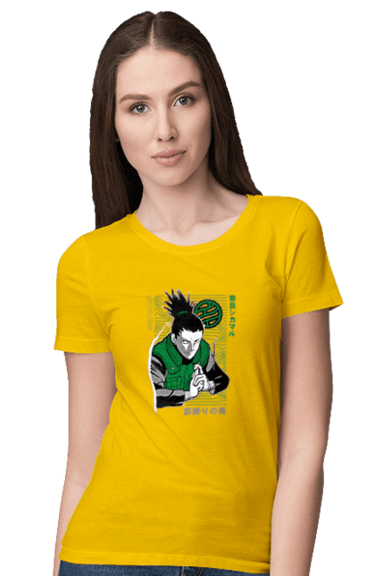 Футболка женская с принтом Шикамару. Naruto, shikamaru, shikamaru nara, аниме, манга, наруто, шикамару, шикамару нара. 2070702