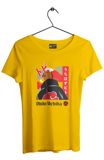 Women's t-shirt with prints Naruto Obito Uchiha. Anime, character, manga, naruto, ninja, obito, obito uchiha, tv series, uchiha. 2070702