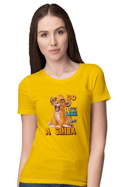 Women's t-shirt with prints The Lion King Simba. Animal, cartoon, king, lion, lion king, simba. 2070702