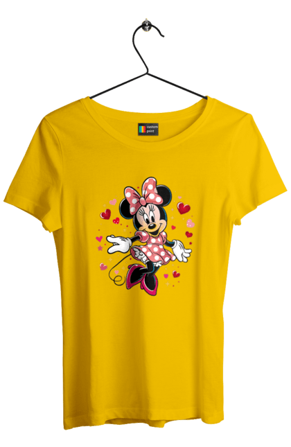 Футболка жіноча з принтом "Мінні Маус". Mickey mouse, minnie mouse, дісней, для дівчат, міккі, міккі маус, мінні маус, мультфільм. 2070702