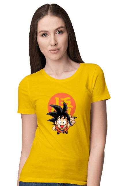 Футболка жіноча з принтом "Перли дракона Сон Гоку". Dragon ball, manga, son goku, аніме, гоку, манга, перли дракона, сон гоку. 2070702