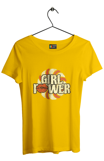 Футболка жіноча з принтом "Girl Power". Girl power, гасло, дівчата, дівчата можуть, жінки, жіноча сила, незалежність, сила, фемінізм. 2070702