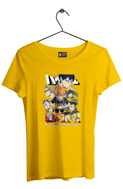 Футболка жіноча з принтом "Волейбол!! Хіната". Anime, haikyu, hinata, manga, shoyo hinata, аніме, волейбол, манга, хіната, шьо хіната. 2070702