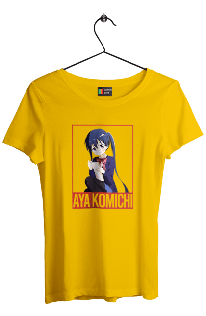 Футболка жіноча з принтом "Золота мозаїка Ая Коміті". Anime, aya komichi, kiniro mosaic, kinmoza, manga, аніме, ая коміті, золота мозаїка, коміті, манга. 2070702