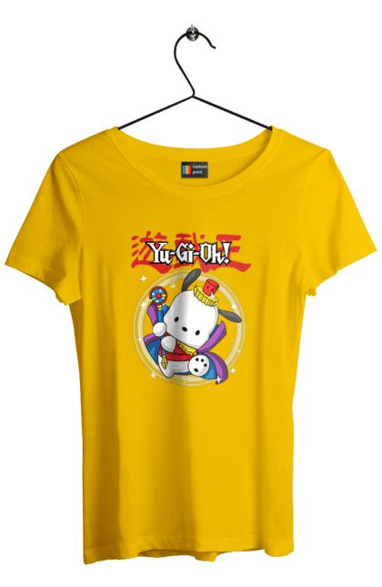 Women's t-shirt with prints Yu Gi Oh! Pochacco. Brand, character, hello kitty, pochacco, yu gi oh, yugio. 2070702