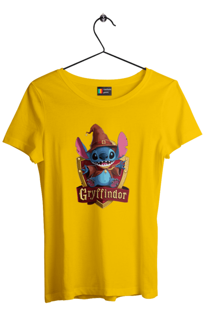 Футболка жіноча з принтом "Стіч Ґрифіндор". Gryffindor, harry potter, hogwarts, stich, гаррі поттер, грифіндор, стіч, факультет, франшиза, хогвартс. 2070702