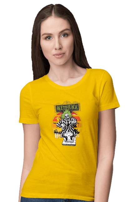 Women's t-shirt with prints Beetlejuice. Beetlejuice, comedy, ghost, horror, movie, tim burton, warner bros. 2070702