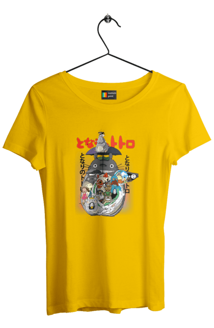 Women's t-shirt with prints Totoro. Adventures, anime, comedy drama, fantasy, film, my neighbor totoro, tv series. 2070702