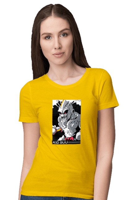 Women's t-shirt with prints Dragon Ball Majin Buu. Anime, antagonist, dragon ball, majin buu, manga, tv series. 2070702