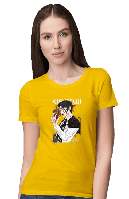 Women's t-shirt with prints Demon Slayer Muzan. Anime, demon slayer, eternal paradise faith, kimetsu no yaiba, manga, muzan, twelve kizuki, upper rank six. 2070702