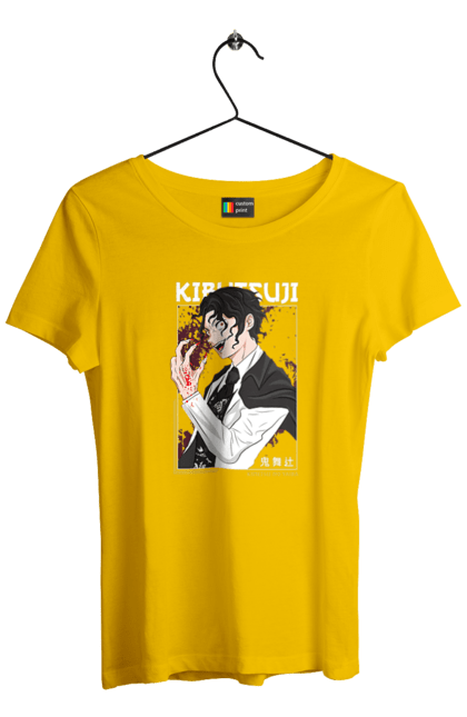 Women's t-shirt with prints Demon Slayer Muzan. Anime, demon slayer, eternal paradise faith, kimetsu no yaiba, manga, muzan, twelve kizuki, upper rank six. 2070702