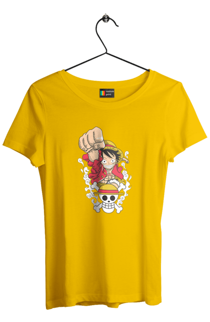 Women's t-shirt with prints One Piece Luffy. Anime, luffy, manga, monkey de luffy, one piece, pirates. 2070702