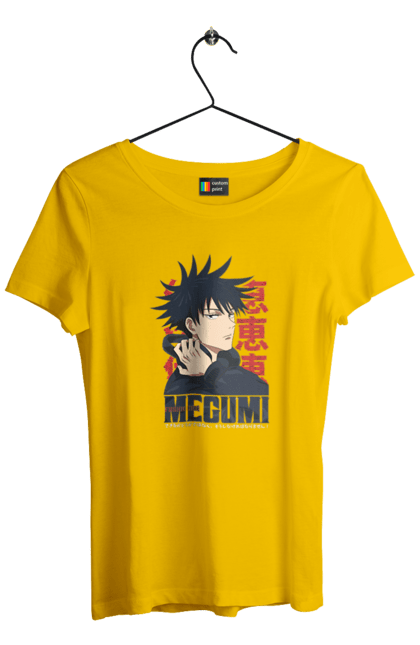 Футболка жіноча з принтом "Магічна битва Мегумі". Anime, fushiguro, fushiguro megumi, jujutsu kaisen, manga, megumi, аніме, магічна битва, манга, мегумі. 2070702