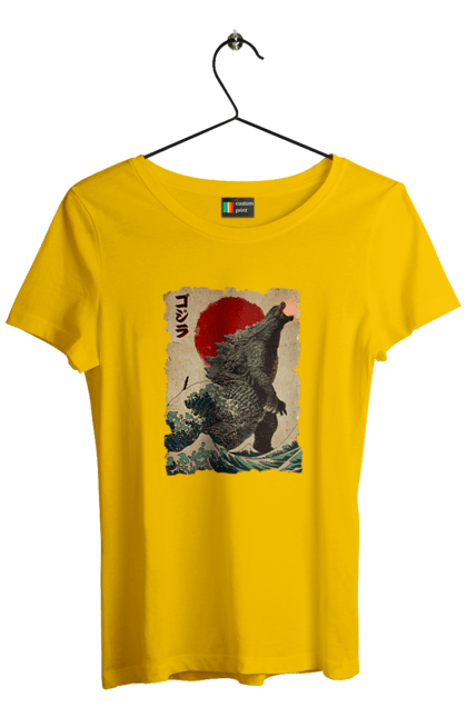 Women's t-shirt with prints Godzilla. Dinosaur, godzilla, japan, kaiju, movie, mutant. 2070702