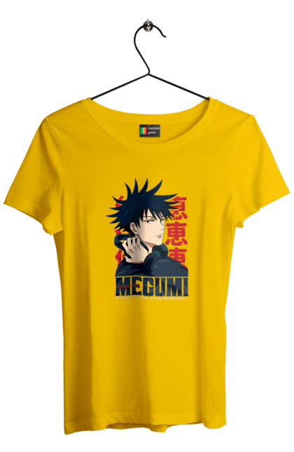 Футболка жіноча з принтом "Магічна битва Мегумі". Anime, fushiguro, fushiguro megumi, jujutsu kaisen, manga, megumi, аніме, магічна битва, манга, мегумі. 2070702