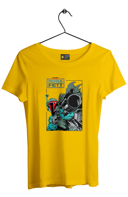 Women's t-shirt with prints Boba Fett. Bob fett, boba fett, clone, head hunter, star wars. 2070702