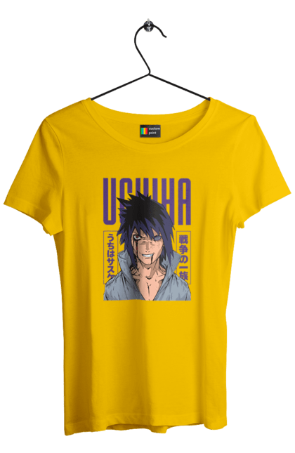 Women's t-shirt with prints Naruto Sasuke Uchiha. Anime, manga, naruto, sasuke, sasuke uchiha, team 7, team number 7, uchiha. 2070702