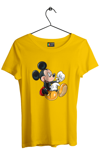 Футболка женская с принтом Микки Маус. Mickey mouse, дисней, микки, микки маус, мультфильм. 2070702