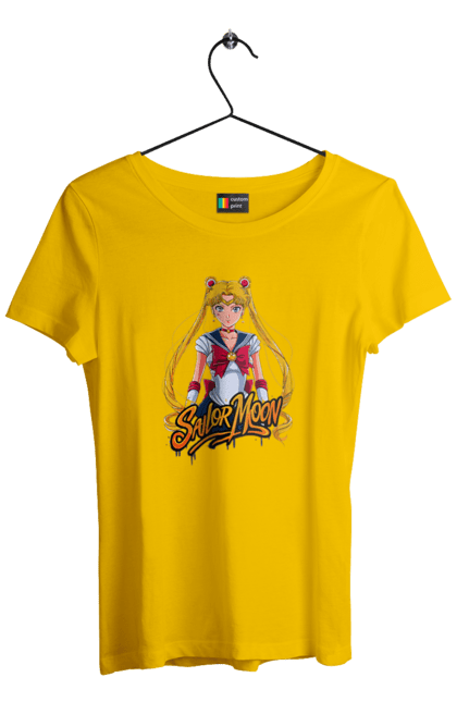 Women's t-shirt with prints Sailor Moon. Anime, drama, magical girl, sailor moon, tv series, usagi tsukino. 2070702