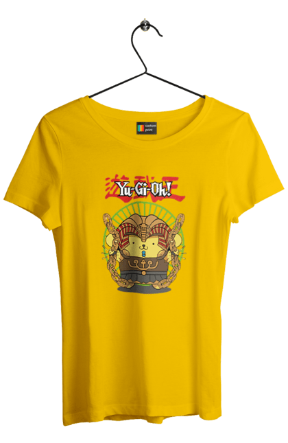 Women's t-shirt with prints Yu Gi Oh! Pompompurin. Brand, character, hello kitty, pompompurin, yu gi oh, yugio. 2070702